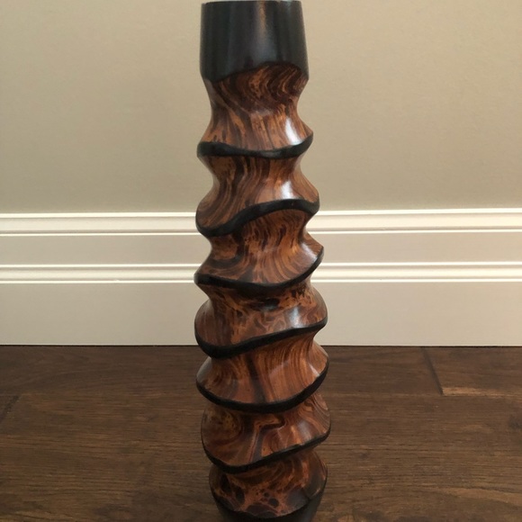 3 Jamaican Mango Wood Vases - Picture 3 of 4